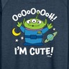 Women's - Disney - Alien Ooh I'm Cute Lightweight French Terry Wide Neck Long Sleeve Shirt - 2 of 4