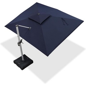 PURPLE LEAF 9' X 12' Patio Umbrella Outdoor Rectangle Umbrella Silvery Cantilever Outdoor Umbrella for Garden Deck Pool Patio - 1 of 4