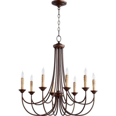 Quorum Lighting Brooks 8-Light Chandelier, Oiled Bronze, 8 Bulbs, 28.75 Width, 30 Height