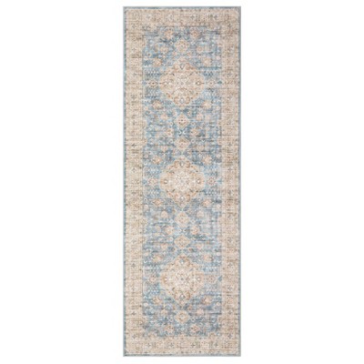 Washable Vintage Rug Non Slip Low Pile Rug Soft Throw Floor Cover Foldable Indoor Carpet for Living Room Bedroom Office