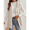 Coolmee Women's Fleece Hooded Outerwear Button Down Vests Sleeveless Cardigan Coat Fall Winter Clothes - 3 of 4