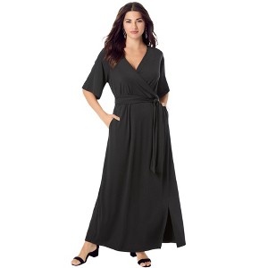 Roaman's Ultrasmooth Faux Wrap Maxi Dress - 1 of 3