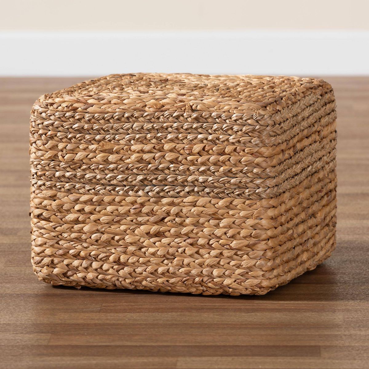 bali & pari Marella Seagrass Footstool Natural Brown: Bohemian Design, No Assembly, Spot Clean - thumbnail 6