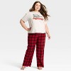 Women's "Tis the Season" Short Sleeve Holiday Matching Family Pajama Shirt - Wondershop™ Cream - 3 of 4