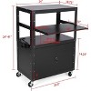 Mobile Utility Cart with Locking Cabinet, Pullout Keyboard Tray, Adjustable Height, Extra Storage,  Power Outlet, AV Cart without Extension Frame - 2 of 4