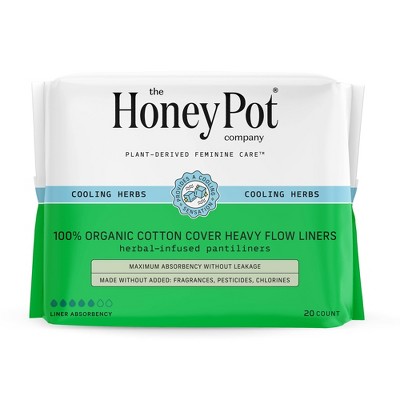 The Honey Pot Company, Herbal Heavy Flow Pantiliners With Wings ...