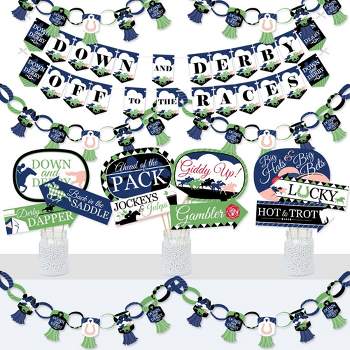 Big Dot of Happiness Kentucky Horse Derby - Banner and Photo Booth Decorations - Horse Race Party Supplies Kit - Doterrific Bundle