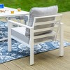 Captiva Designs 6pc Modern Aluminum Outdoor Patio Fire Pit Set with Armchairs and Ottomans - 3 of 4