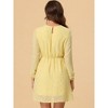INSPIRE CHIC Women's Choker V Neck Vintage Flared Gilding Metallic Shiny Star A-Line Dress - 4 of 4