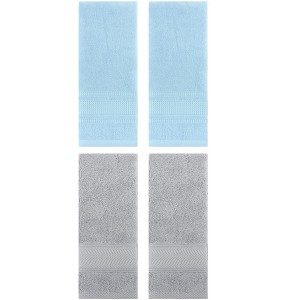 REGALWOVEN 4 Pcs Bathroom Decorative Cotton Soft Absorbent Sold Striped Hand Towel - 1 of 4