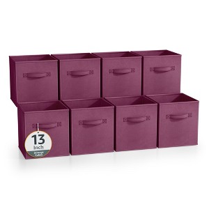 Sorbus 13 Inch 8 Pack Sturdy Collapsible Fabric Storage Cubes with Handle - for Organizing Clothes, Toys, Books, Shelves & more - 1 of 4