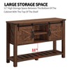 OKD Farmhouse Multifunctional Table with Sliding Barn Doors and Storage Shelves for Entryway, Living Room, Hallway, or Office - 4 of 4