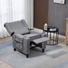 Wingback Recliner Chair, Modern Arm Pushing Recliner With Chair Button Tufted Push Back, Fabric Pushback Manual Single Reclining Sofa Seating - 2 of 4
