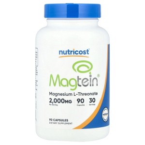 Nutricost Magtein®, Magnesium L-Threonate, 2,000 mg, 90 Capsules (666 mg per Capsule) - 1 of 2