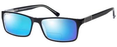 Big & Tall 08 Men Polarized Bi-focal Sunglasses 41 Colors&power Black  Crystal 59mm Blue Mirror +1.50 : Target