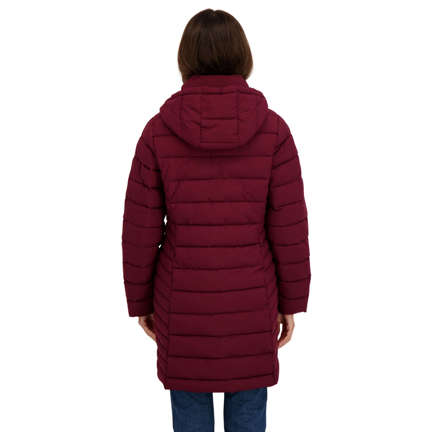 Женская куртка Sebby Winter 3/4 Stretch Packable Puffer Coat - S.E.B. Burgundy, цвет: Бордовый — фото 2