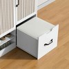 Resenkos Multi-Functional Shoe Cabinet with Stool and Adjustable Shelves - White - 3 of 4