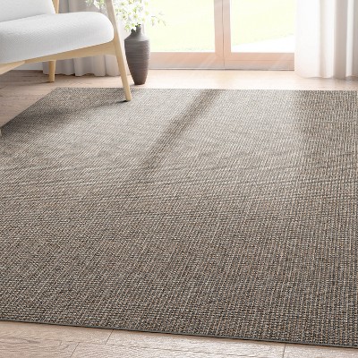 Gray Synthetic Flat Woven Reversible 5' x 7' Area Rug