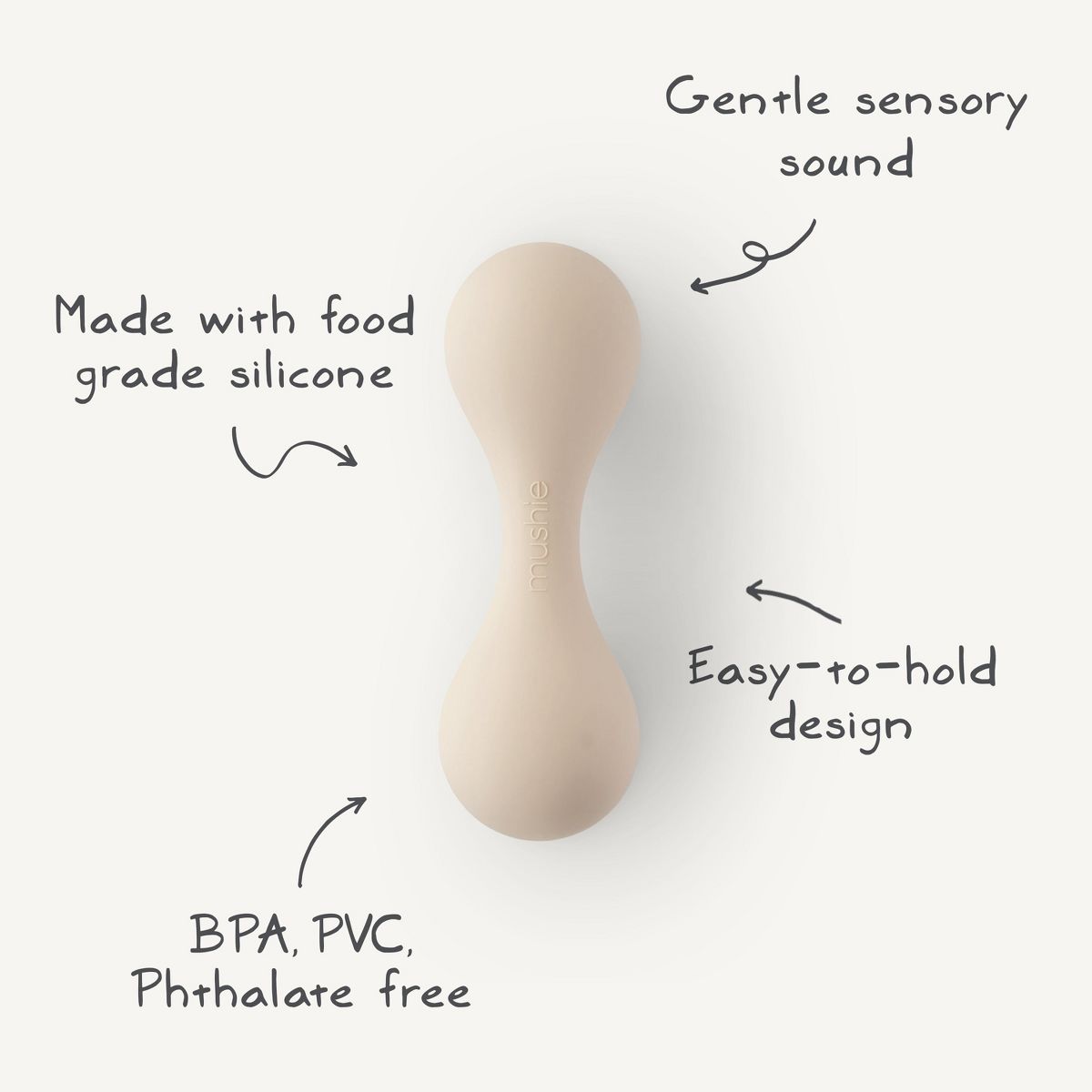 Mushie Silicone Baby Rattle Toy - thumbnail 2