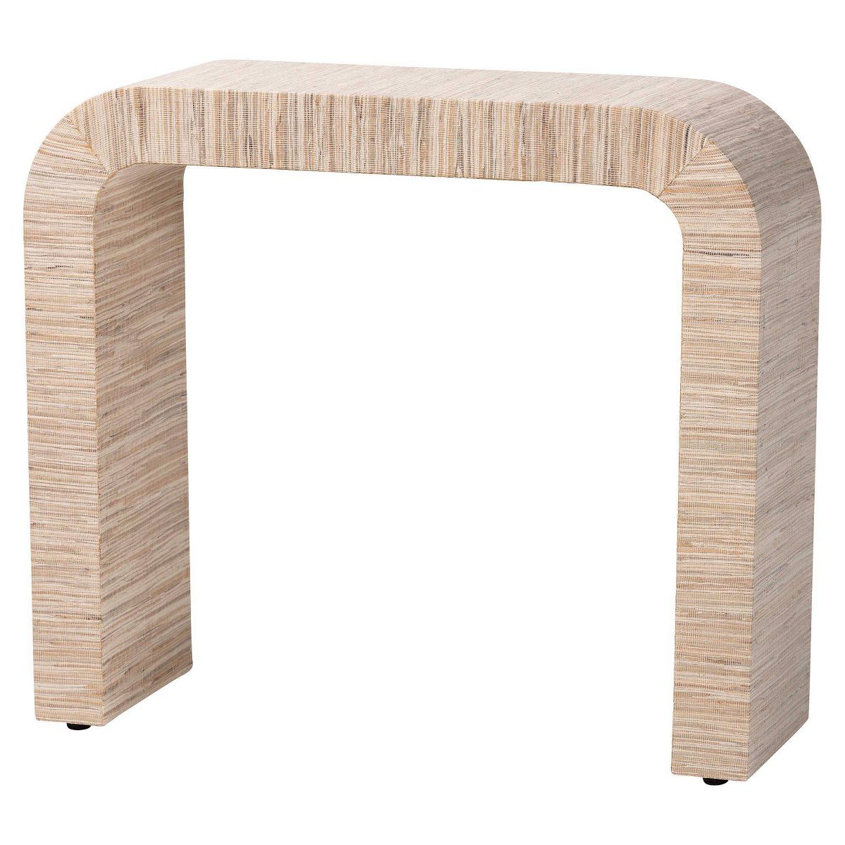 bali & pari Yareli Woven Grasscloth Console Table Natural/Gold - thumbnail 6