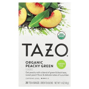 TAZO, Organic Green Tea, Peachy Green, 20 Tea Bags, 1.4 oz - 1 of 3