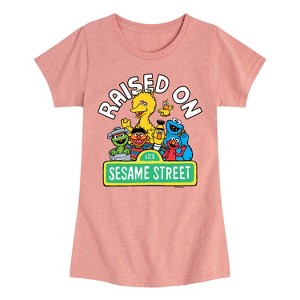 Girls' - Sesame Street - Raised On Sesame Street-Girls Fitted Short Sleeve Graphic T-Shirt Fitted Short Sleeve Graphic T-Shirt - 1 of 4