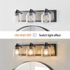 23" Farmhouse Vanity Light Fixture, 3-Light Bathroom Wall Sconce with Clear Seeded Glass Shades,for Bathroom or Powder Room (No Bulbs) - 2 of 4