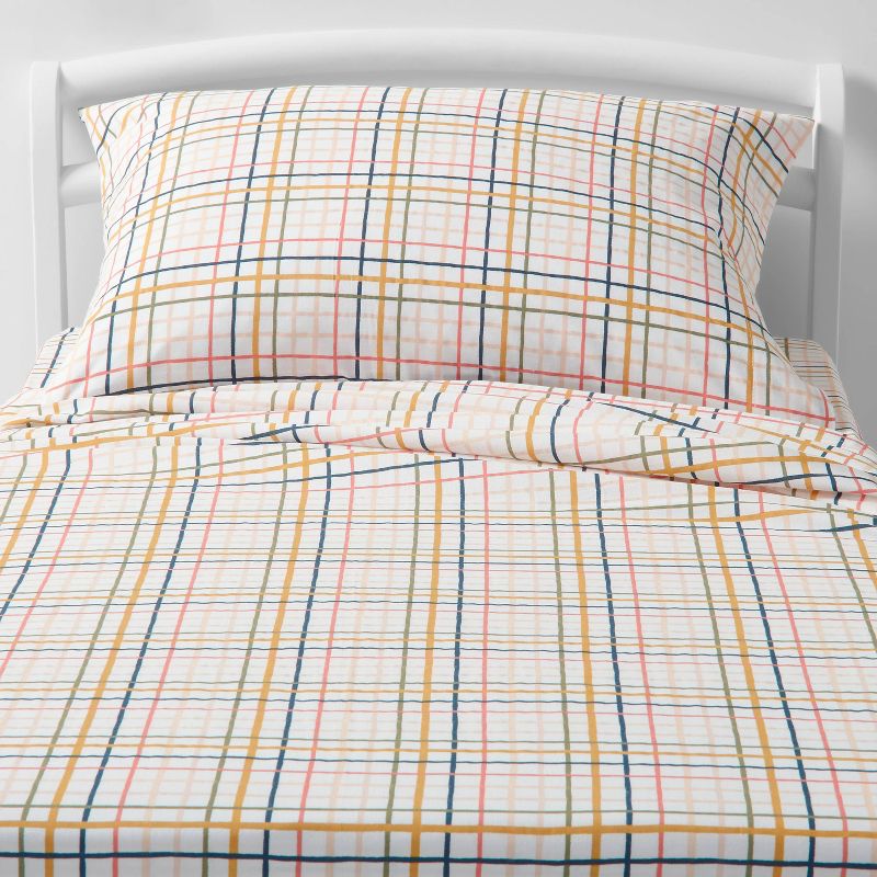 Plaid Print Cotton Kids' Sheet Set - Pillowfort™, 1 of 3