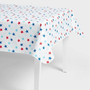 84"x60" Star Tablecloth Red/White/Blue - Sun Squad™ - 1 of 3