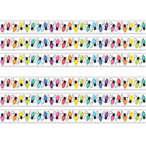 Teacher Created Resources® Colorful Holiday Lights Die-Cut Border Trim, 35 Feet Per Pack, 6 Packs - 1 of 4