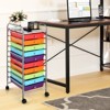 Costway 10 Drawer Rolling Storage Cart Scrapbook Paper Office School Organizer Gradient Black/Gradient Pink/Multicolor/Yellow/Colorful/Clear/Black/Hot Pink/Skin Pink/Purple - image 3 of 4