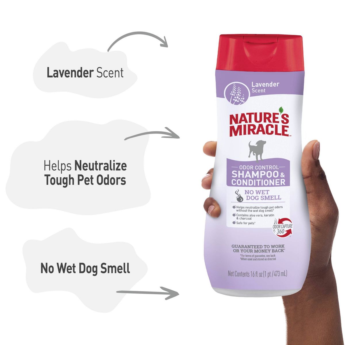Nature's Miracle Lavender Scented All-Purpose Cleaner Odor Control Shampoo and Conditioner for Dogs - 16 fl oz - thumbnail 6
