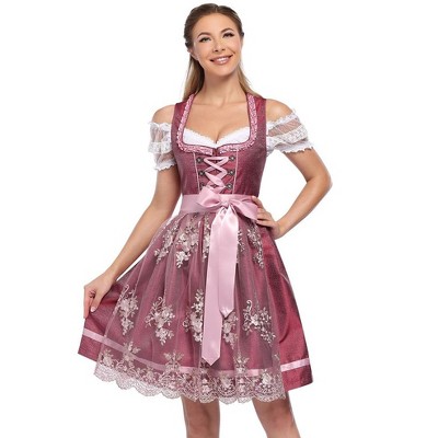 KOJOOIN Costume Women's Cosplay Embroidered Dress Traditional Costume Carnival Outfit