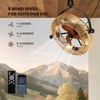 25 in. Boho Wall Mounted Ceiling Fan with Lights and Remote, Woven Caged Fan with Lights for Indoor Covered Outdoor - 2 of 4