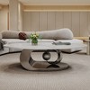 NicBex Marble Coffee Table with Sculptural Stainless Steel Base, Contemporary Center Table for Living Room & Lounge - 4 of 4