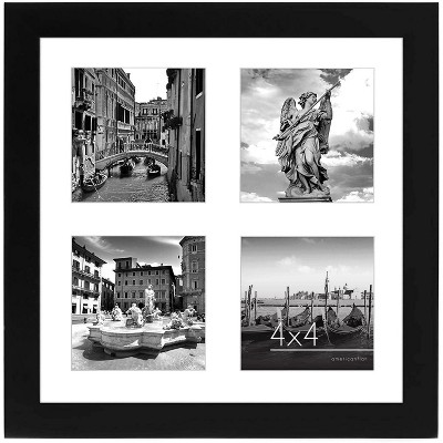 Americanflat 10x10 Collage Picture Frame with tempered shatter-resistant glass - 4 Displays of 4x4 - Available in a variety of Colors