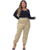 Agnes Orinda Women's Plus Size Satin Elastic Waist Athleisure Ankle Length Casual Jogger Pants - 3 of 4