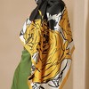Anna-Kaci Women's Floral Print Square Scarf with Silky Fabric Lightweight Accessory for Layering and Styling - 4 of 4