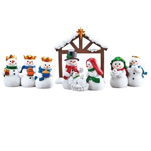 Collections Etc Hand-Painted Snowman Nativity Scene 4-Piece Set - 1 of 2