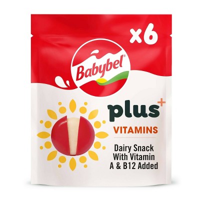 Babybel Plus+ Cheese Snack with Vitamins A & B12 - 4.23oz/6ct