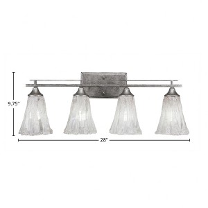 Toltec Lighting Uptowne 4 - Light Vanity in  Aged Silver with 5.5" Fluted Italian Ice Shade - 1 of 1