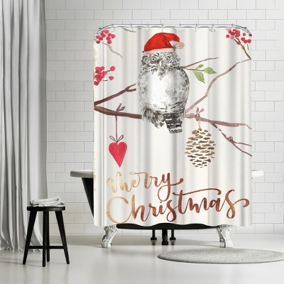 Christmas Owl I by PI Creative Holiday Collection Shower Curtain - Americanflat