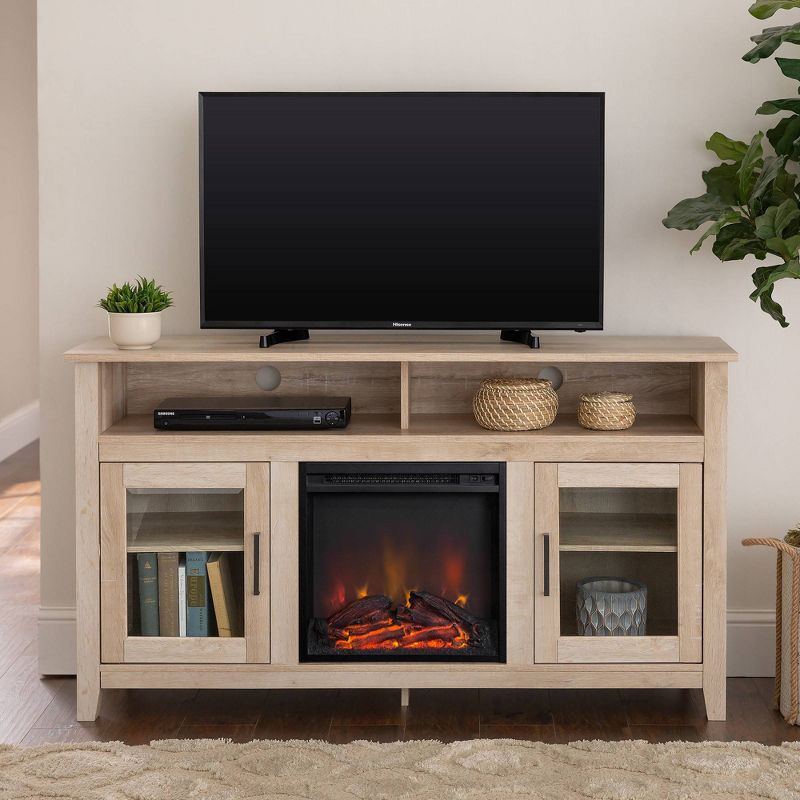 Ackerman Modern Transitional Tall with Electric Fireplace TV Stand for TVs up to 65" - Saracina Home, 3 of 16