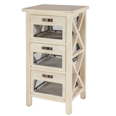 Wood Cabinet with Mesh Drawers Light Brown - Olivia & May