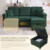 Okak Modern Corduroy L-Shaped Sofa Futon Couch with Storage Ottoman & Pillows,3-Seat Sofa Couch for Living Room,Apartment - 4 of 4