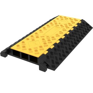 VEVOR Rubber Cable Guard, 3-Channel, 2 x 2.3 in - Durable Cord Protection Ramp for Driveways, 6600 lbs Capacity, Black&Yellow - 1 of 4