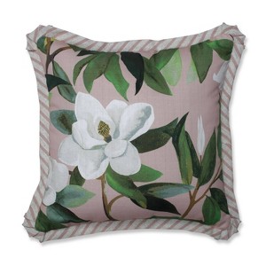 Shelby Rose Mini Square Throw Pillow - Pillow Perfect, Beige Pink Green