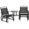 Outsunny Outdoor Glider Chairs with Coffee Table, Patio 2-Seat Rocking Chair Swing with Breathable Sling for Backyard, Garden and Porch - 4 of 4