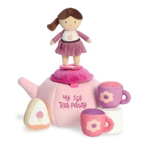 ebba Small My Lil Tea Party Baby Talk Engaging Baby Stuffed Animal Purple 9" - 1 of 4