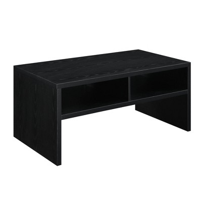 Breighton Home Northfield Admiral Deluxe Coffee Table with Shelves Black: Melamine Top, Particle Board Frame, 4 Leg Base